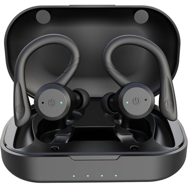Écouteurs Bluetooth étanches pour la natation, autonomie de 20 heures, style double port, casque sans fil sportif TWS IPX7, écouteurs stéréo