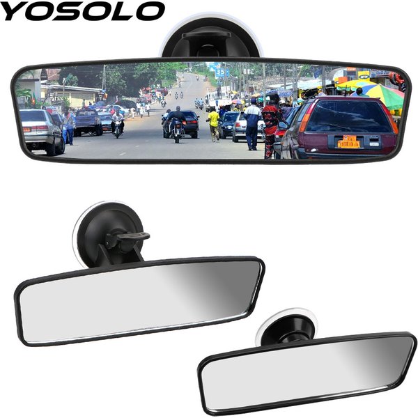 YOSOLO360° Rotates Interior Rear View Mirror Adjustable Suction Cup Car Rear Mirror Wide-angle Rearview Mirror Universal