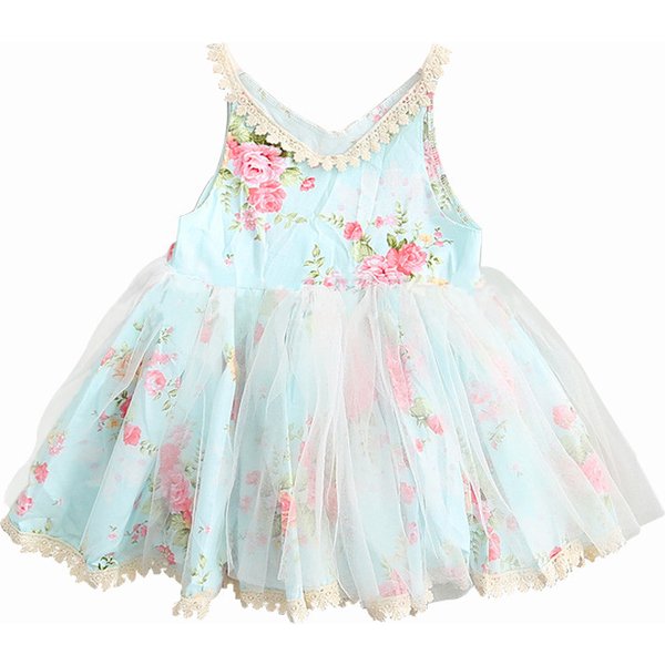 Robe d'été à fleurs pour filles, 2-6T, tenue de fête d'anniversaire, à la mode