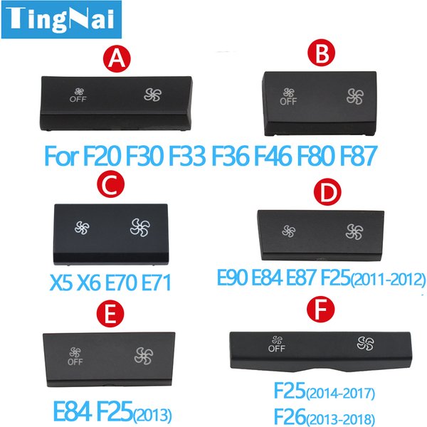 Dashboard Air Conditioner Fan Wind Volume Button Capes For BMW 1 2 3 4 X1 X3 X5 X6 Series F20 F30 F35 F80 F25 F26 E70 E84 E90