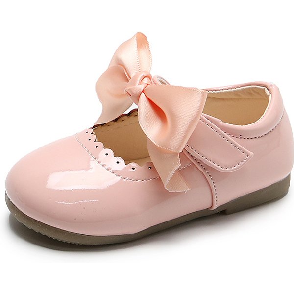 Chaussures de princesse pour filles, en cuir verni PU souple, avec nœud papillon, pour enfants en bas âge, Mary Janes