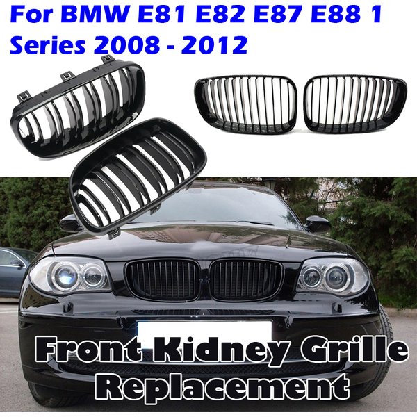 Reimendes Auto Nieren grill Dual Single Lamelle schwarz Sport Renn gitter für BMW 1er E81 E82 E87 E88 2014-2017 Autozubehör