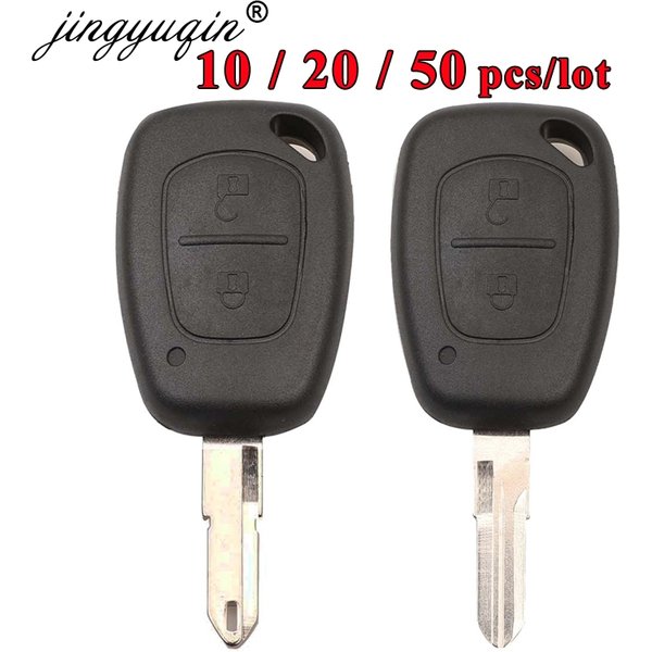 Jingyuqin 10/ 20/ 50pcs Fernbedienung Auto Schlüssel Fall Leere Shell Ersatz 2 Taste für Renault Traffic/Master/vivaro/Movano/Kangoo