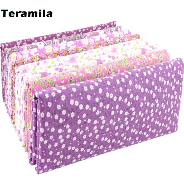 Teramila-Tissu 100% coton à motifs floraux violets, pour patchwork, grill, pour la couture artistique, bricolage, artisanat fait à la main, travaux grossier