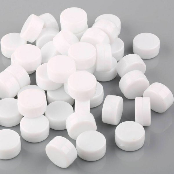 Lot de 50/100 pièces, 1 paquet, boîte à sonnette plate en plastique blanc intégrée, dispositif sonore à boule de 22 mm