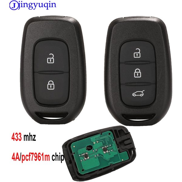 Jingyuqin-Clé télécommande 2/3 boutons Z successifs, avec puce 4A PCF7961M, pour Renault Sandero Dacia Logan, 434