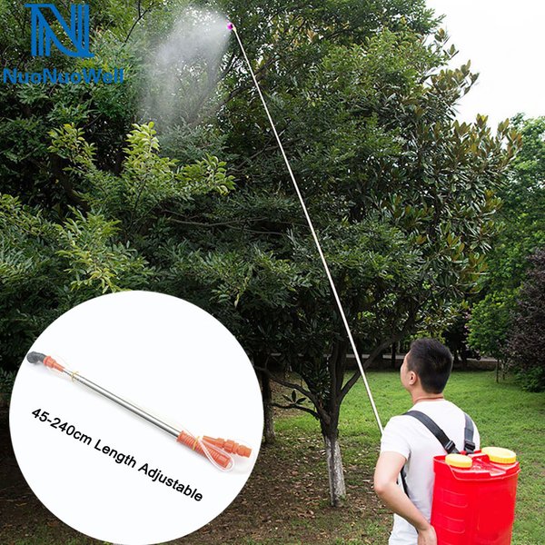 NuoNuoWell Agriculture Barre d'extension de pulvérisation de pesticides haute pression 2,4 m type canne à pêche pour pulvérisation d'arbres fruitiers