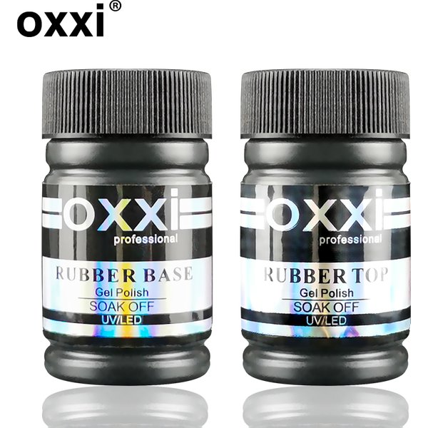 OXXI 30ml Base et Top Coat Semi-permanents pour Vernis Gel, Vernis à Ongles Hybride, Top Coat Caoutchouc UV LED, Base Coat Y, Gellac