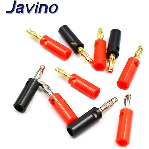 Audio Speaker Screw Banana Gold Plate Plugs Connectors 4mm IN STOCK Black Red Facotry Online Wholesale Golden