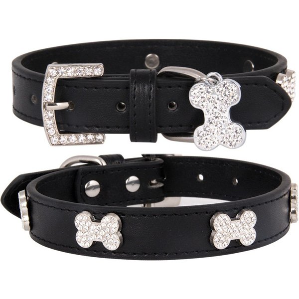Collier en cuir réglable avec biscuits pour animaux de compagnie, collier pendentif Bling Dog Sophia, décoration pour chats et chiens, accessoires pour animaux de compagnie, trucs