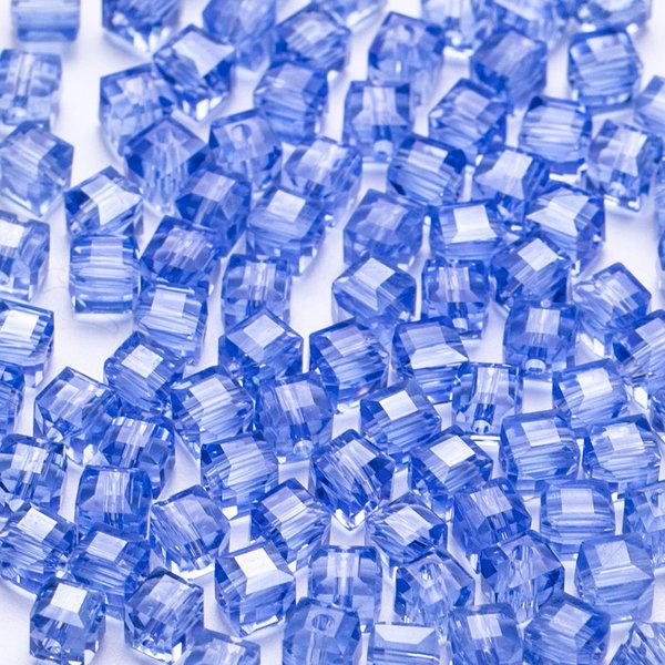 Perles de cristal cubique à facettes tchèques, perles de verre carrées transparentes, perle d'espacement pour bijoux, bracelet de bricolage, collier de direction, 4mm, 6mm