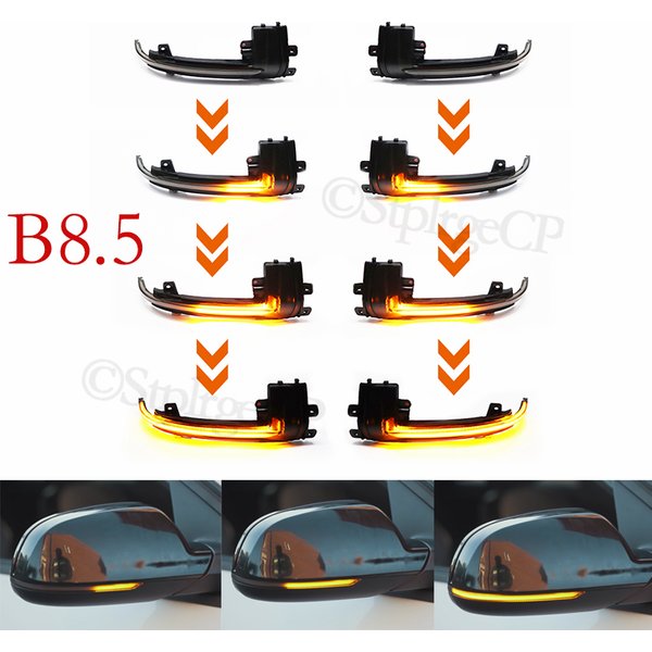 For Audi A4 B8.5 2011 2012 2013-2016 Dynamic Scroll LED Turn Signal Light Sequential Rearview Mirror Indicator Blinker Light