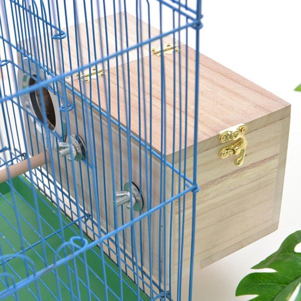 Holz Papagei Zucht Box Vogel Haus Nest Zucht Dekorative Pet Dekoration Hause Balkon Käfige Zubehör N0W8