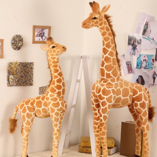 Jouets en peluche girafe angiReal Life pour enfants, animaux en peluche, poupées douces pour enfants, cadeau d'anniversaire pour bébé, décoration de chambre, haute qualité, 50 cm-120cm