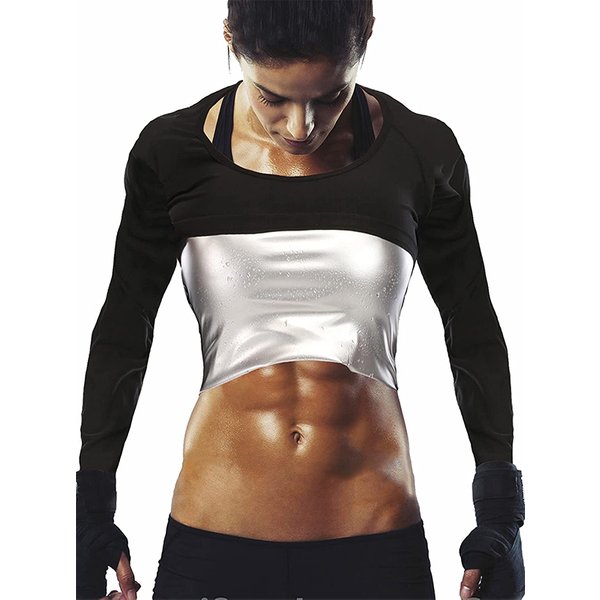 Combinaisons de sauna amincissantes pour femmes, chemises de survêtement, manches longues, entraînement thermo fjlong, perte de poids, entraîneur de taille, tondeuse à bras