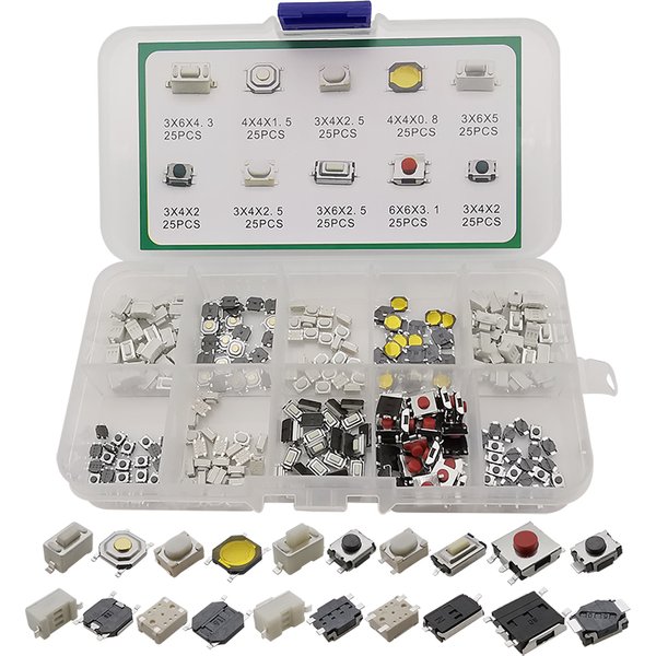 SMD Micro Tactile Push Button Switch Zubehör Kit Auto Fernbedienung Tablet Micro Momentary Key Touch Schalter Sortiment Set