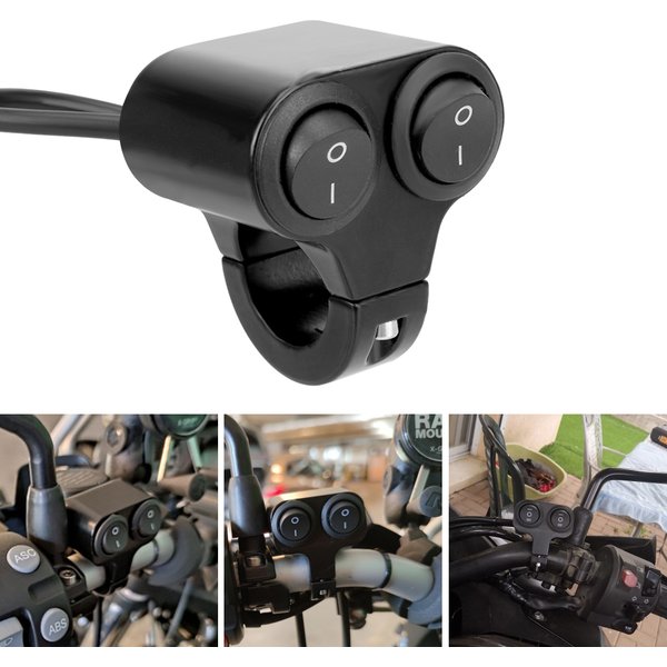 12V Motorcycle Headlight Switch Turn Signal Light Button Flasher Speaker Control Waterproof Motorbike Accessories Moto Universal