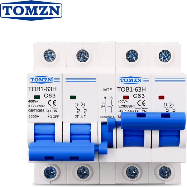 2P+2P MTS TOMZN AC Dual Power Manual Transfer Switch Circuit Breaker MCB 50HZ/60HZ