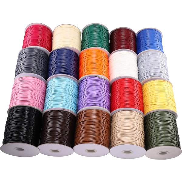 10m/lot 22 Color Leather Line Waxed Cord Cotton Thread String Strap Necklace Rope For Jewelry Making DIY Bracelet Supplies