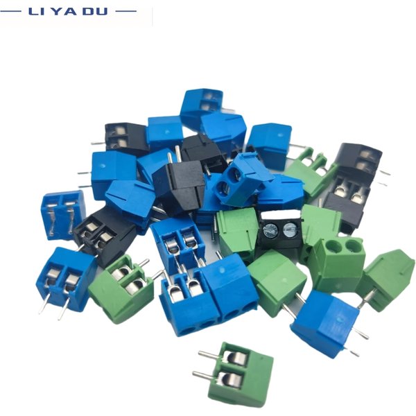 50pcs kf350-2p 3p 3.5mm 300v 10A Pitch 2 3 Pin Spliceable Plug-in PCB Screw Terminal Block Connector FOR 24-18 AWG CABLE kf350