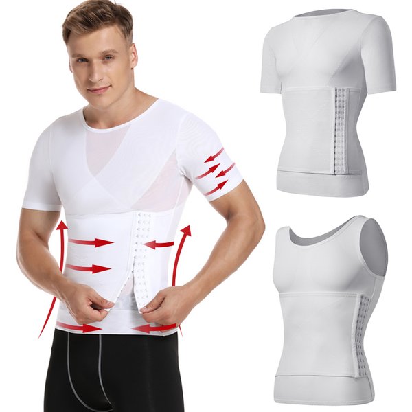Chemises de compression pour hommes, gaine amincissante pour l'abdomen, corset de gynécomastie, gaine amincissante pour la taille, hauts Fajas
