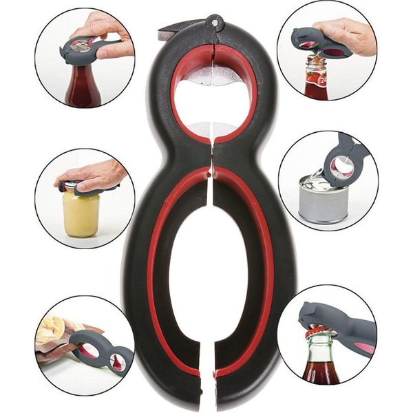 6 in 1 Bottle Opener Jar Lid Jar Opener Can Opener for Seniors with Arthritis Helping Hand Jar Opener for Weak Hands Easy Opener
