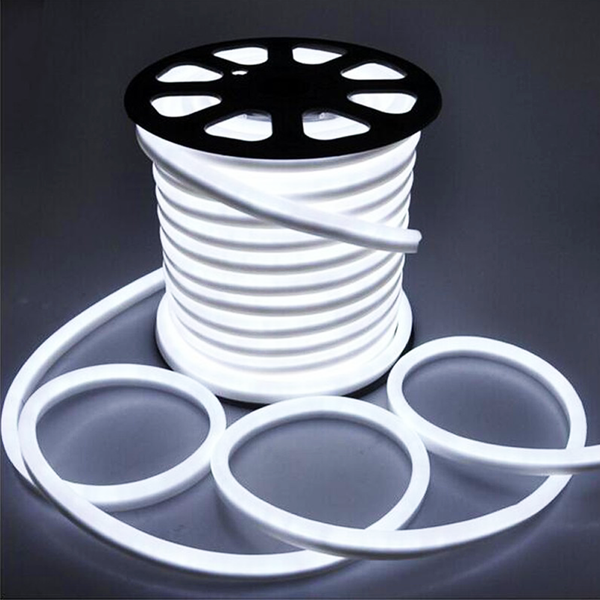 Bande Lumineuse LED Néon SMD2835, 220 Diodes/m, Étanche, pour l'Extérieur, Blanc Chaud, Flexible, 120 V, UE