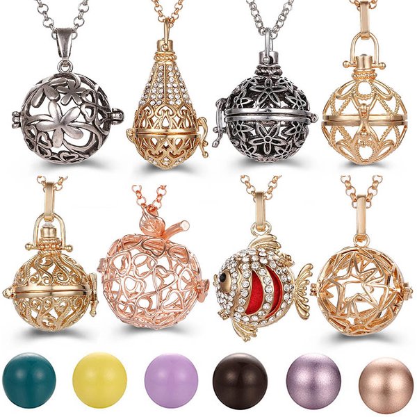 2020 populaire Multi Styles creux Vintage collier bijoux boule de musique grossesse cloche collier arôme huile essentielle médaillon pendentif