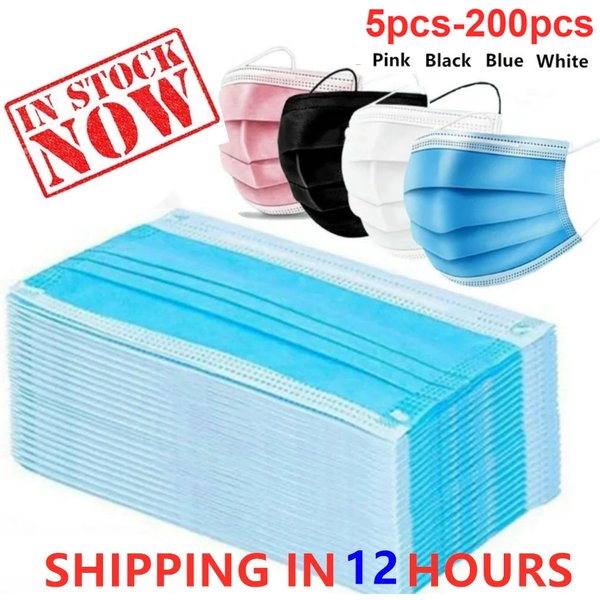 Mouth Masks 3-layer Anti-Dust Disposable Mascarillas Non Woven Meltblown Cloth Masks Elastic Ear Loop Face Mask
