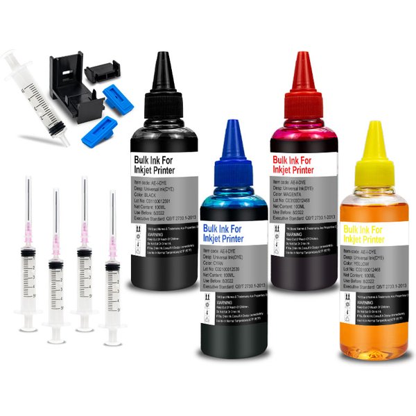 MorePage Universal Refill DYE Ink Kit For Epson Canon HP Brother DELL Inkjet Deskjet CISS Cartridge Printer Ink
