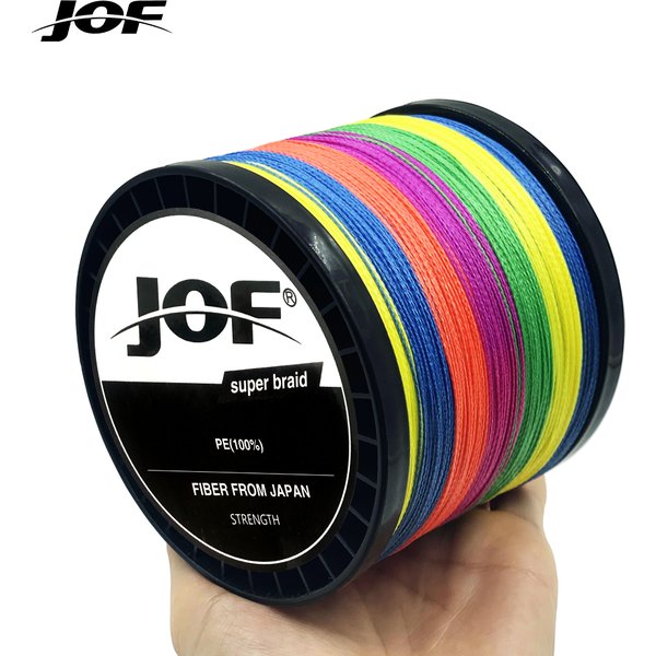 JOF Strands Braided Fishing Line X4 300M 500M 1000M PE Fishing Line 8-80LB Multifilament Fishing Line Smooth Diameter 0.1-0.5mm