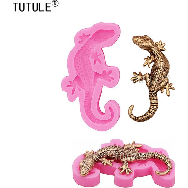 Lizard Flexible Silicone Mold Use with Resin,Use with Resin,Polymer Clays,3D lizard gecko shape design food-grade silicone mold