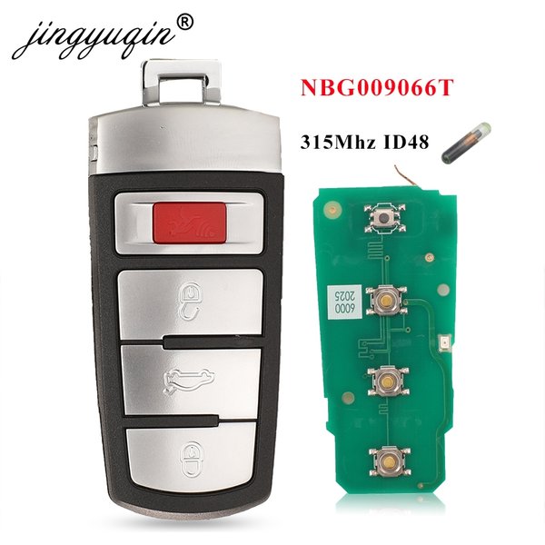 Jingyuqin clé de voiture à distance intelligente 4 boutons 315 MHz ID48 pour VW Volkswagen Passat 2006-2013 CC 2009-2015 FCCID NBG 009066 T T T