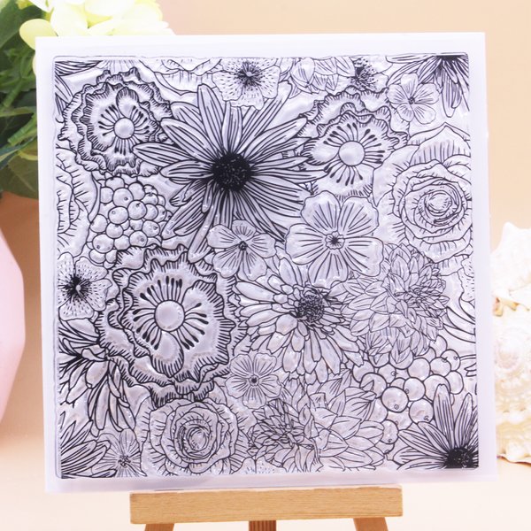 Alinacutle CLEAR STAMPS Wild Floral Flower Bloom Scrapbook Card Album Paper Craft Rubber Transparent Silicon Clear Stamp
