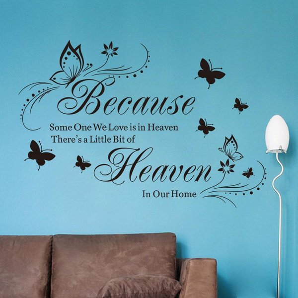 Autocollant mural créatif papillons anglais, décoration de fond pour chambre à coucher et salon, murale inspirante, décalcomanies décoratives pour la maison