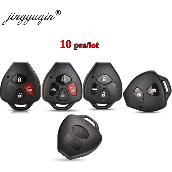 Jingyuqin 10 pièces 2/3/4 boutons coque de clé de voiture à distance coque FOB pour Toyota Camry Corolla Avalon Venza sans lame