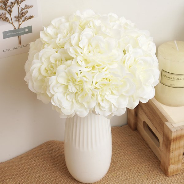 5 stücke Schöne Künstliche Pfingstrose Blumen Hohe Qualität Weiß Bouquet Hochzeit Home Decor Tabelle Gefälschte Blumen Weihnachten Anordnung