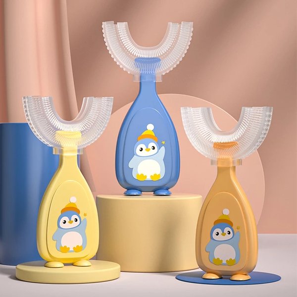 brosse a dent enfant santé du bébé brosse a dent en forme de u brosse a dent bebe Brosse à dents 360 degrés en forme de U pour bébé, anneau de dentition en Silicone souple, soins buccaux pour enfants,