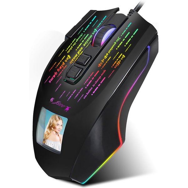 HXSJ-Souris de jeu filaire J500, capteur optique 10000 ug I, rétroéclairage RVB, réglage de photo, pigments Partenaires pour PC Gamers, bureau et maison