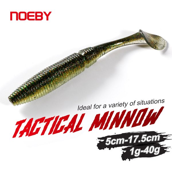NOEBY leurre de pêche en Silicone souple 8.5 cm 10 cm 11.5 cm 13 cm Shad vairon Wobblers tête plombée nageurs pour brochet bar leurres de pêche souples