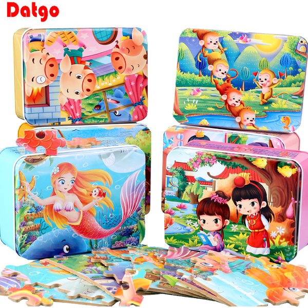 100 pièces de jouets en bois, puzzle en bois, animaux de dessin animé, puzzles en bois pour enfants, jouets éducatifs précoces pour enfants