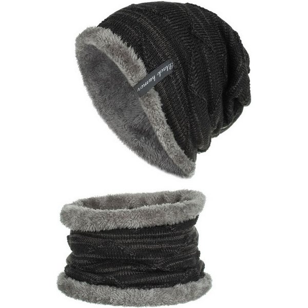 Connectyle-Bonnet tête de mort extensible pour homme et femme, bonnet à oreillettes souple, ensemble écharpe circulaire, doux, doublé sourire, chaud, hiver, 03