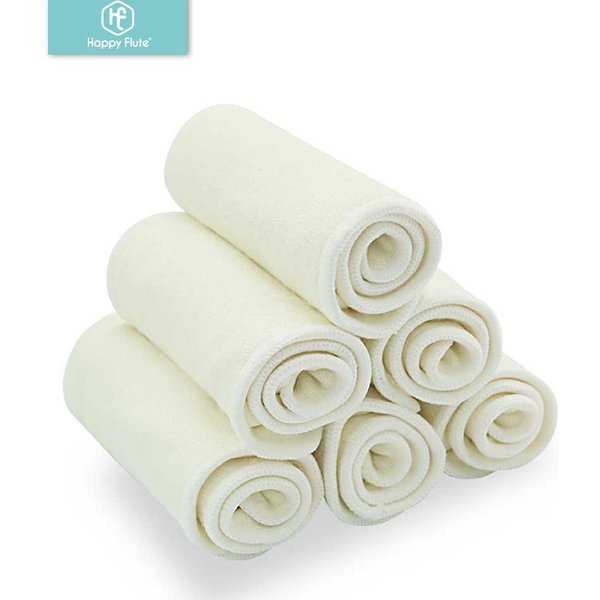 Happy Flute 5/10 pièces 4 couches bambou doublure insérer pour bébé couche-culotte en tissu bambou naturel lavable