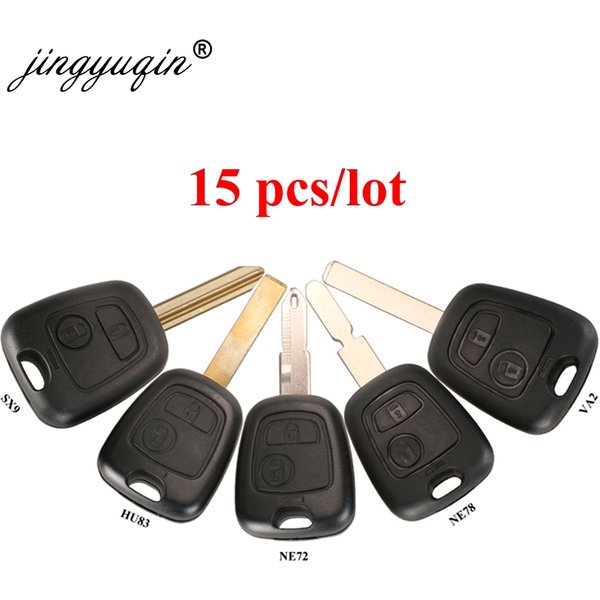 Jingyuqin 15 pièces clé à distance voiture clé lame Fob boîtier remplacement coque couverture pour Citroen pour Peugeot