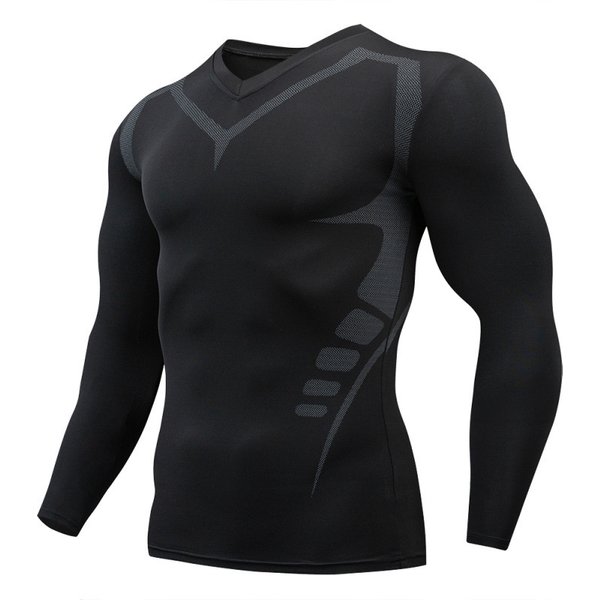 T-shirt homme course Sport T-shirt hommes Compression Fitness hauts T-shirt séchage rapide entraînement Gym Sport course chemises Jersey