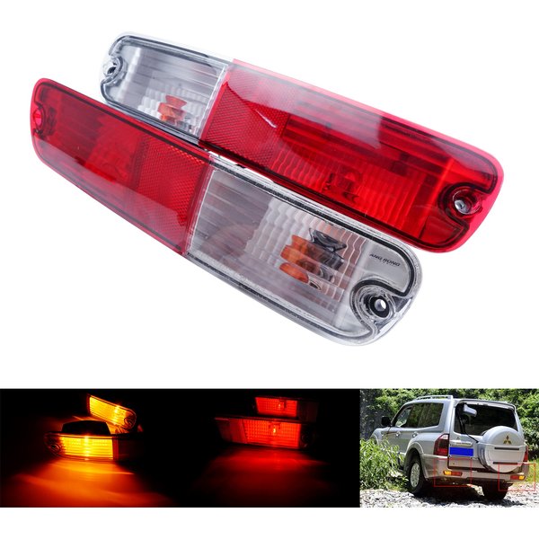 ANGRONG Rear Bumper Reflector Light L&R For Mitsubishi Pajero Montero Shogun V73 V77 2002-2006