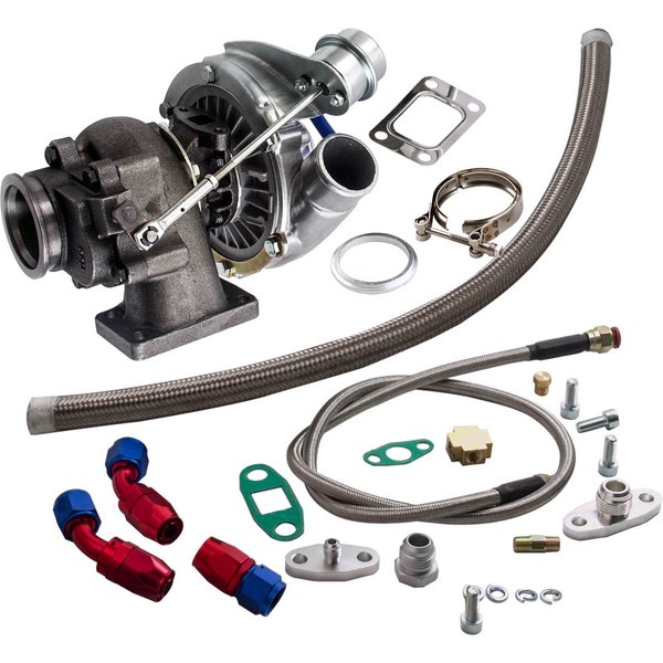 T3 TO4E T04E V-band 420hp Turbocharger 0.63 AR Oil inlet outlet Line Kit