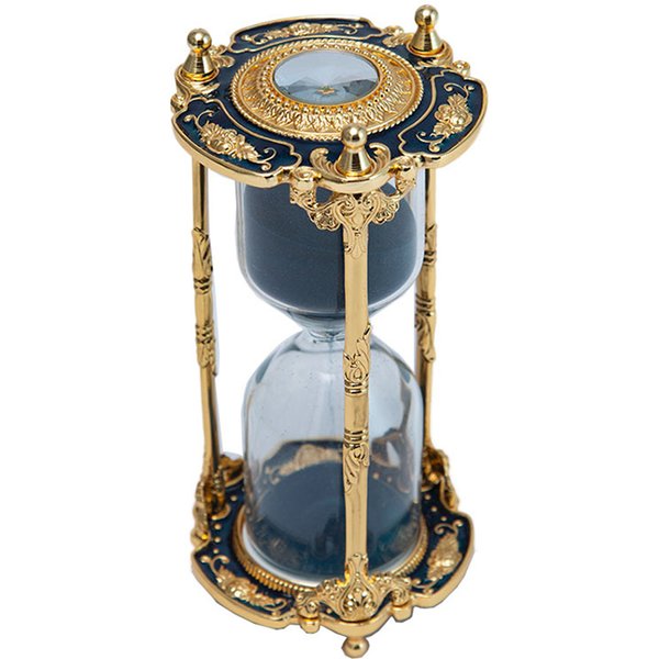 Sablier en métal avec minuterie, horloge de table créative, sable rétro, accessoires de décoration pour la maison, cadeau d'anniversaire de mariage, 15 apprentis