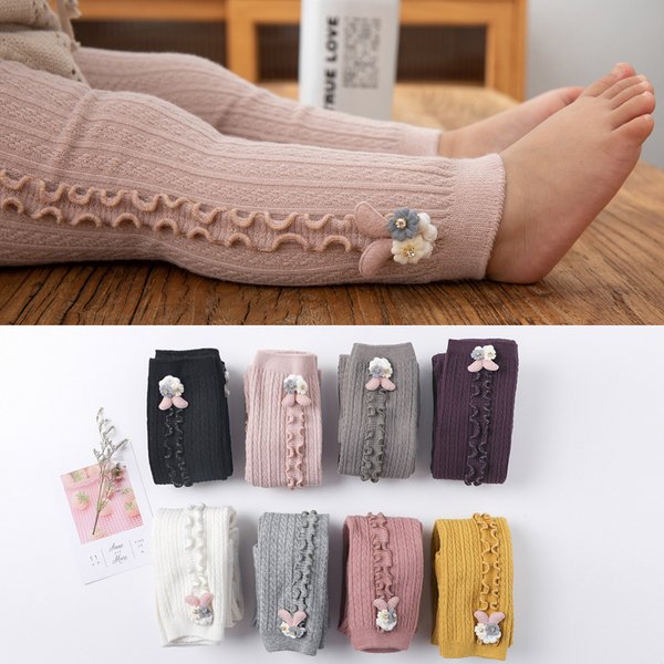 Collants pour bébés filles, bas côtelés en coton, couleur bonbon unie, serré, Style automne hiver 0-6T