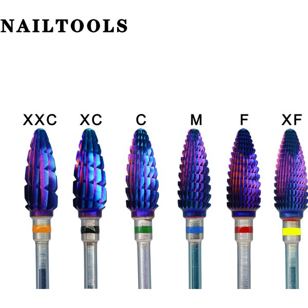 RolinStar-Foret à ongles en carbure violet, grand cône, fourni, gel, vernis, poudre